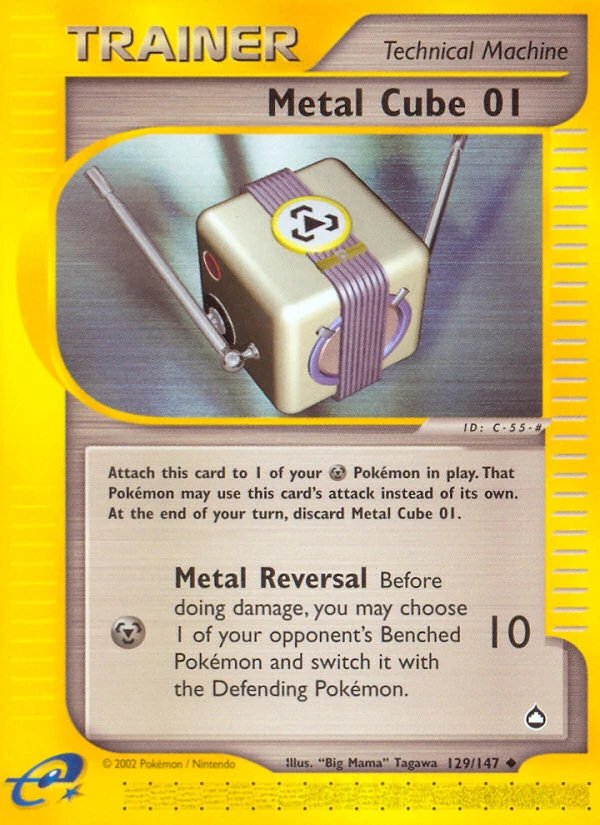 Metal Cube 01 129/147, Aquapolis Pokémon card