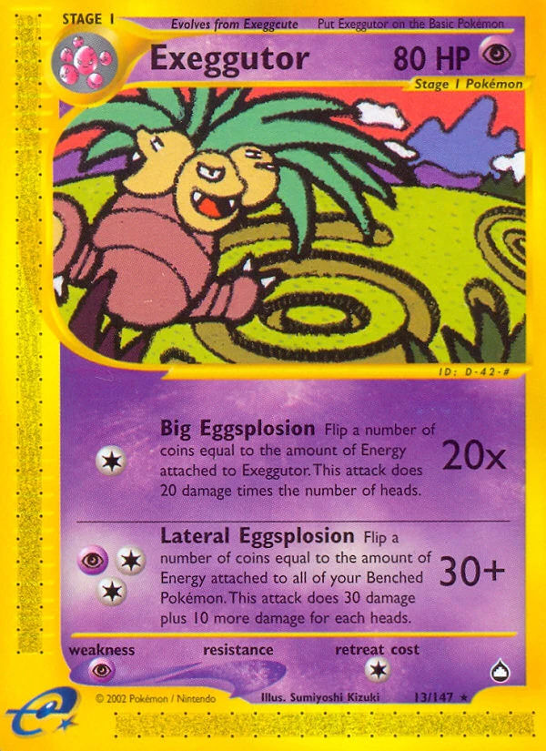 Exeggutor 13/147, Aquapolis Pokémon card