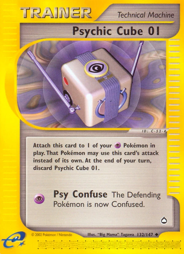 Psychic Cube 01 132/147, Aquapolis Pokémon card