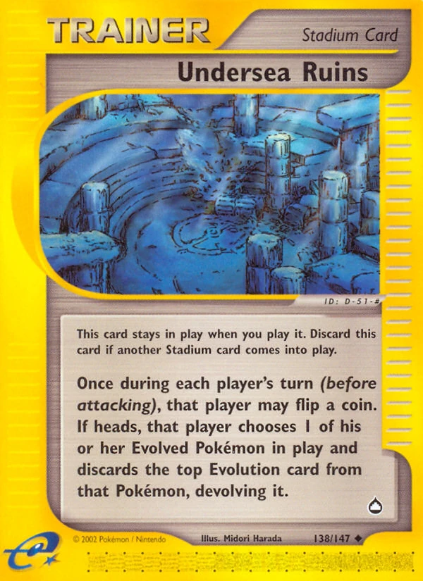 Undersea Ruins 138/147, Aquapolis Pokémon card