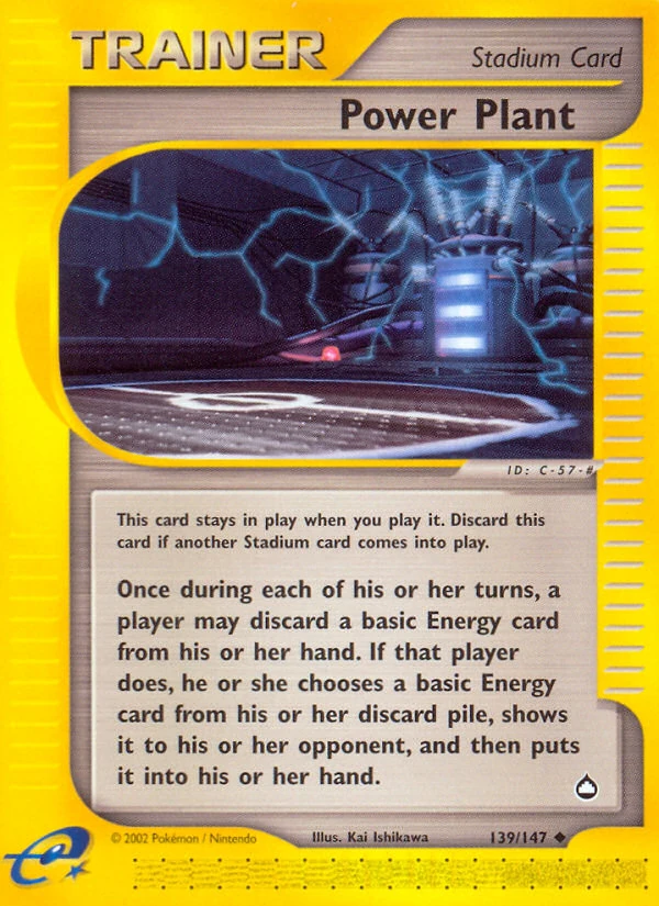 Power Plant 139/147, Aquapolis Pokémon card