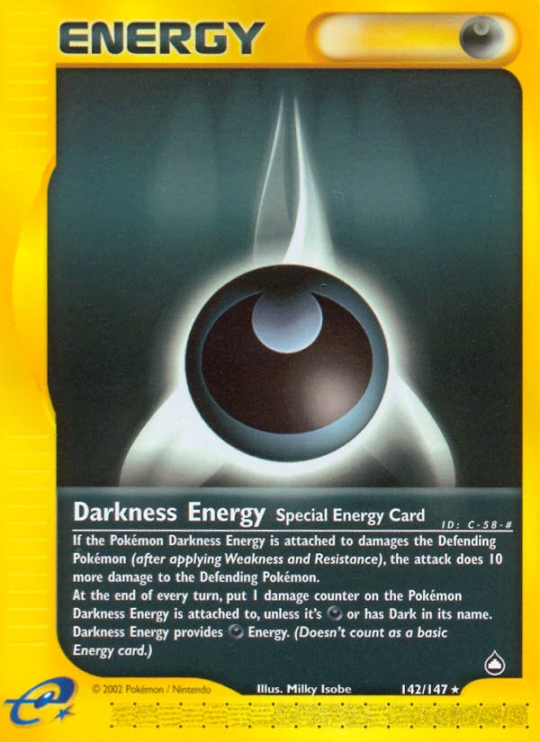 Darkness Energy 142/147, Aquapolis Pokémon card