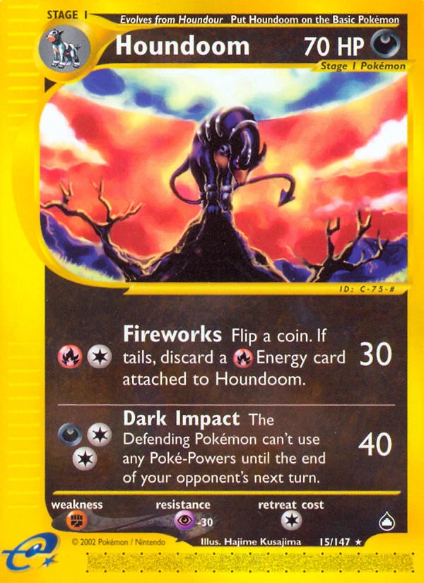 Houndoom 15/147, Aquapolis Pokémon card