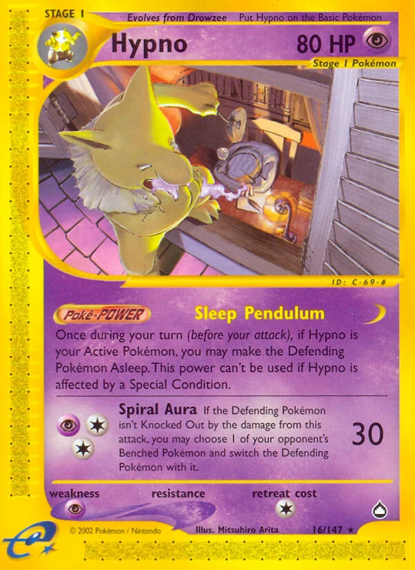 Hypno 16/147, Aquapolis Pokémon card