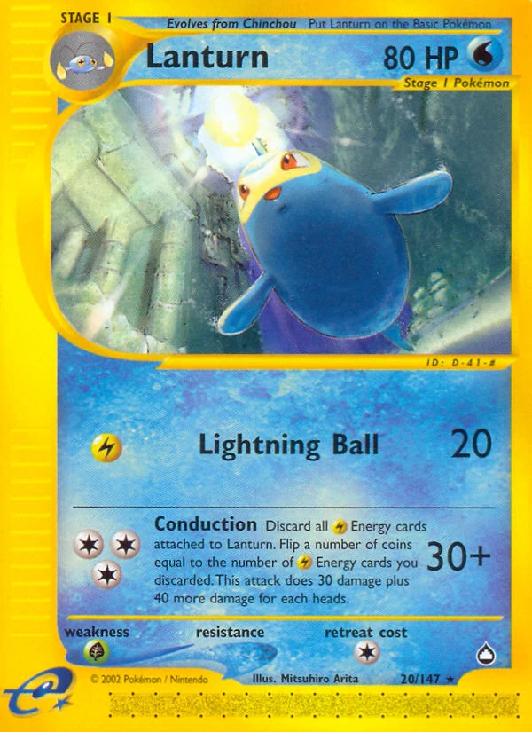 Lanturn 20/147, Aquapolis Pokémon card