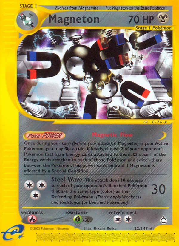 Magneton 22/147, Aquapolis Pokémon card