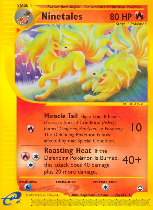 Ninetales 25/147, Aquapolis Pokémon card