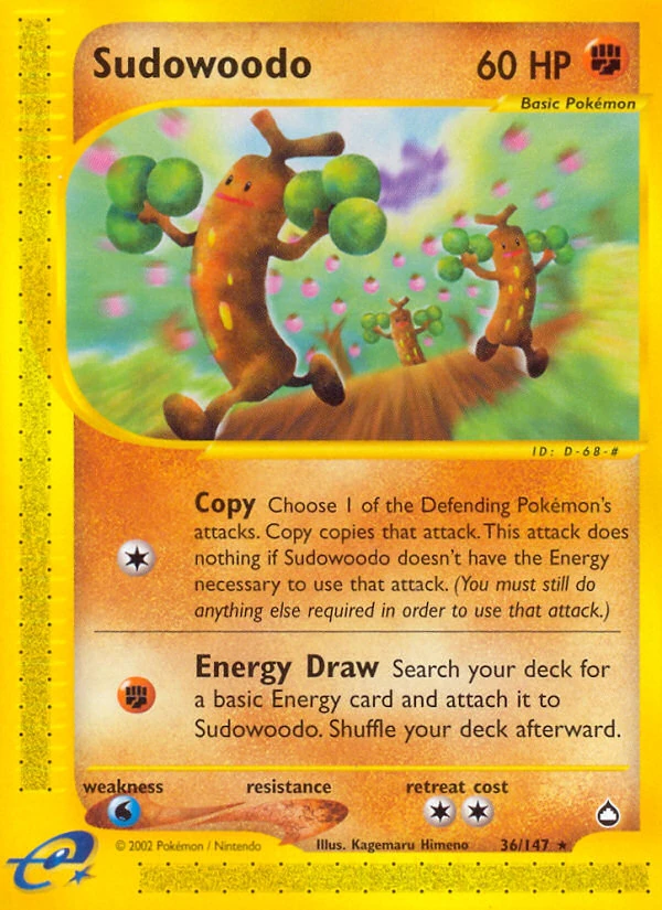 Sudowoodo 36/147, Aquapolis Pokémon card