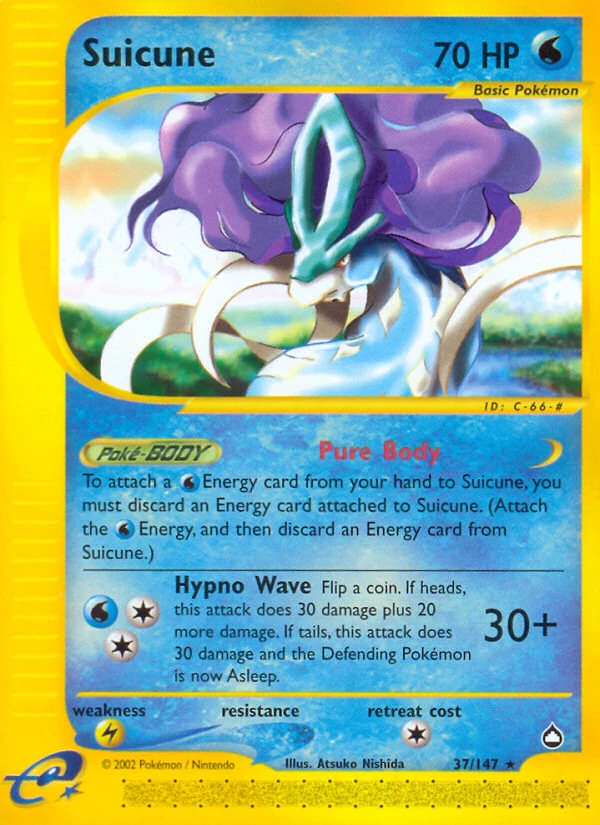 Suicune 37/147, Aquapolis Pokémon card