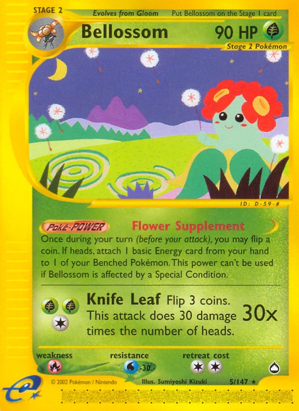 Bellossom 5/147, Aquapolis Pokémon card