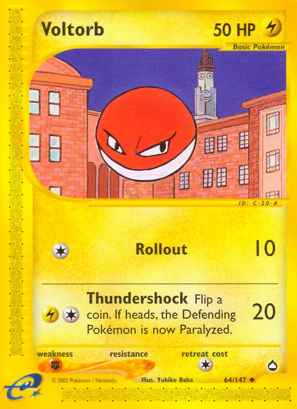 Voltorb 64/147, Aquapolis Pokémon card