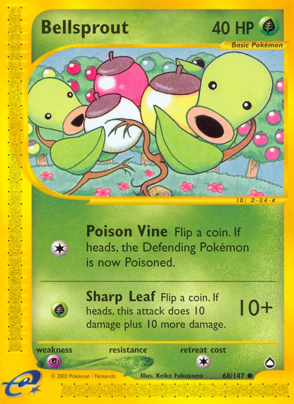 Bellsprout 68/147, Aquapolis Pokémon card