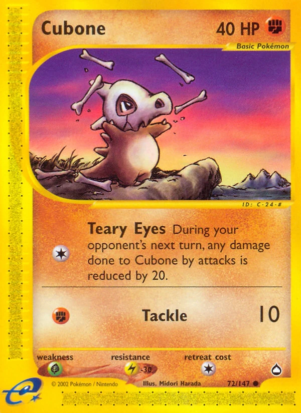 Cubone 72/147, Aquapolis Pokémon card