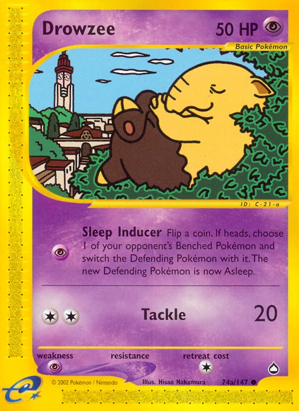 Drowzee 74/147, Aquapolis Pokémon card