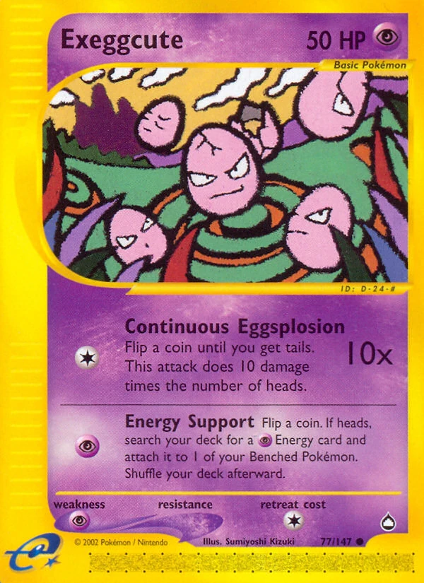 Exeggcute 77/147, Aquapolis Pokémon card