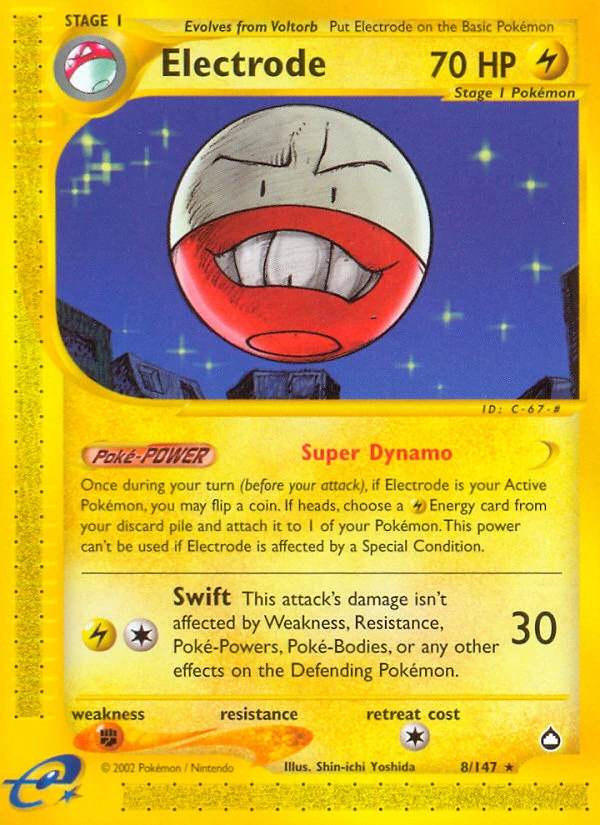 Electrode 8/147, Aquapolis Pokémon card