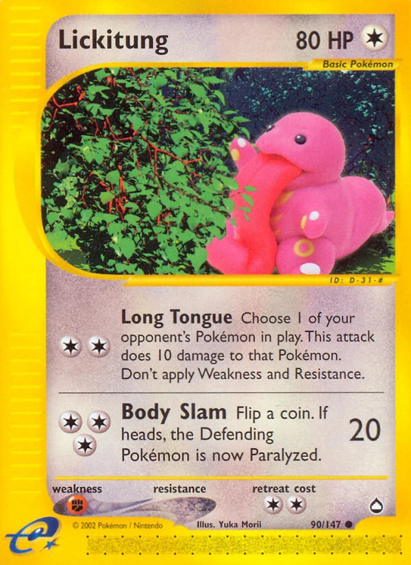 Lickitung 90/147, Aquapolis Pokémon card