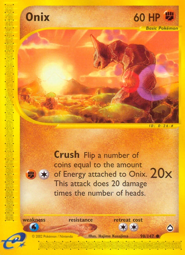 Onix 98/147, Aquapolis Pokémon card