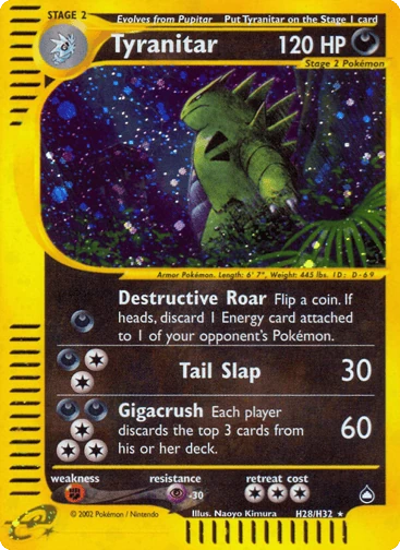 Tyranitar H28 from Aquapolis