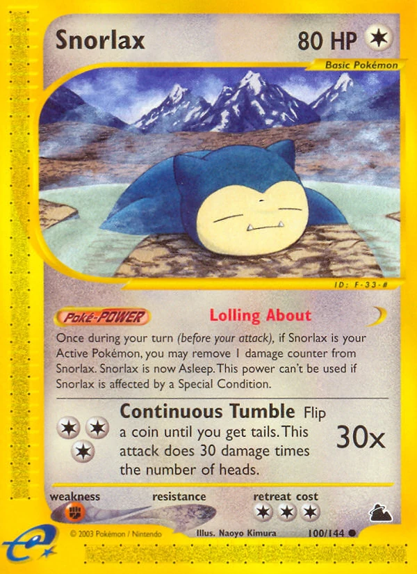 Snorlax 100/144, Skyridge Pokémon card