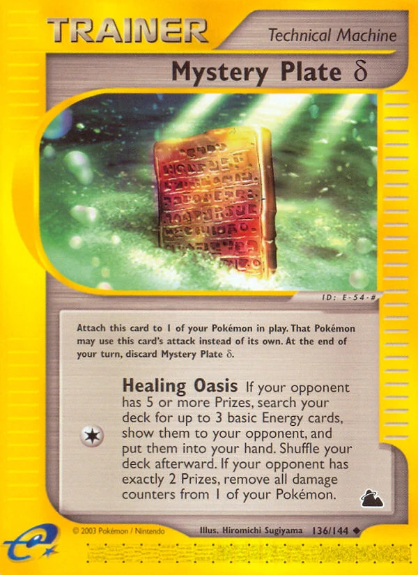 Mystery Plate δ 136/144, Skyridge Pokémon card