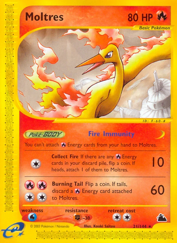 Moltres 21/144, Skyridge Pokémon card