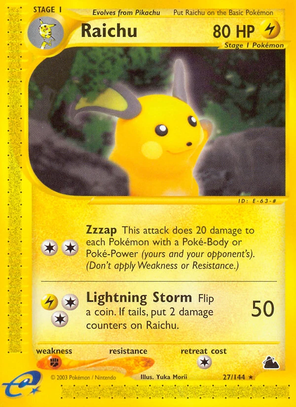 Raichu 27/144, Skyridge Pokémon card