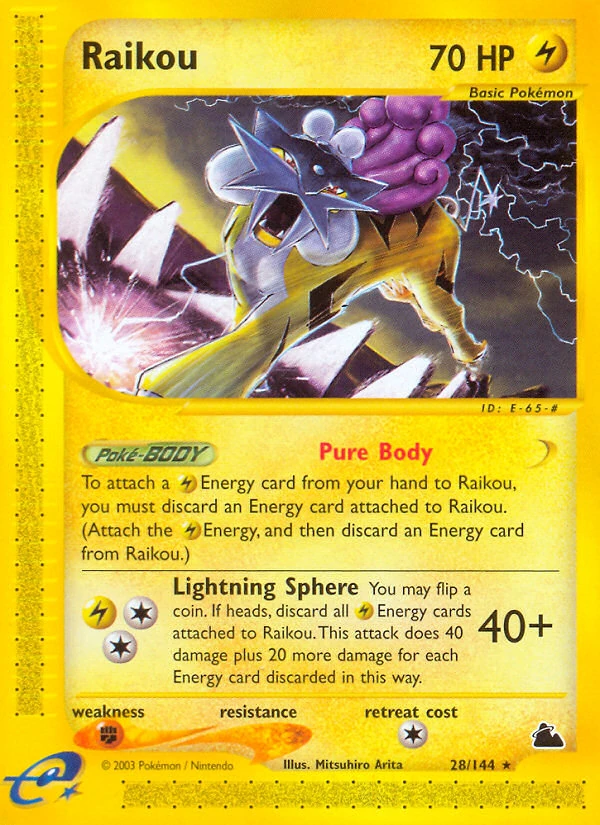 Raikou 28/144, Skyridge Pokémon card