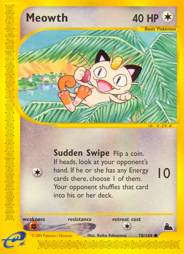 Meowth 78/144, Skyridge Pokémon card