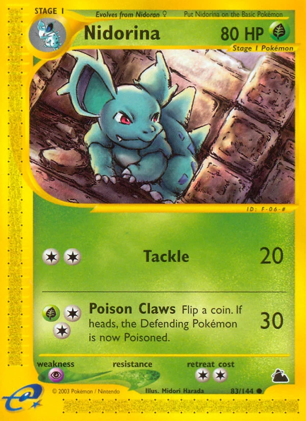 Nidorina 83/144, Skyridge Pokémon card