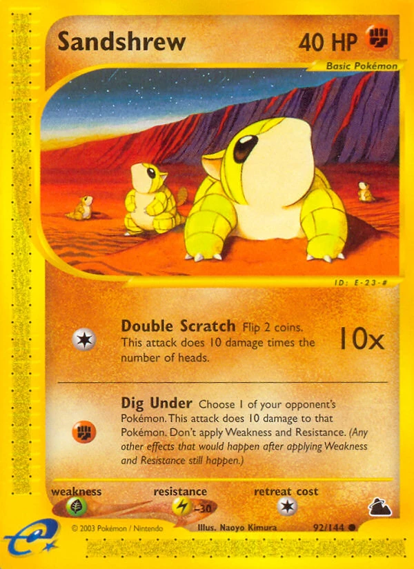 Sandshrew 92/144, Skyridge Pokémon card