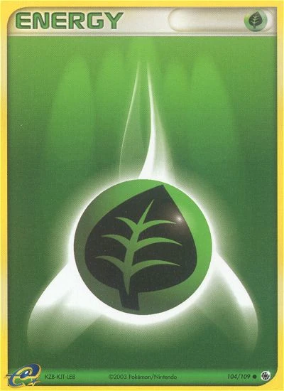 Grass Energy 104/109, Ruby & Sapphire Pokémon card