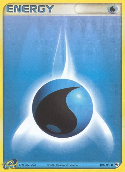 Water Energy 106/109, Ruby & Sapphire Pokémon card