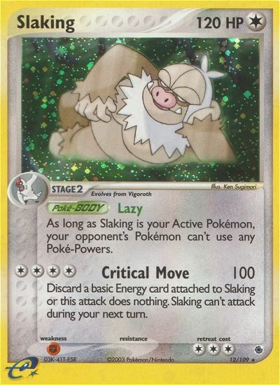 Slaking 12/109, Ruby & Sapphire Pokémon card