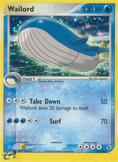 Wailord 14/109, Ruby & Sapphire Pokémon card