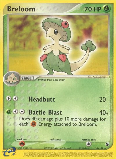 Breloom 16/109, Ruby & Sapphire Pokémon card