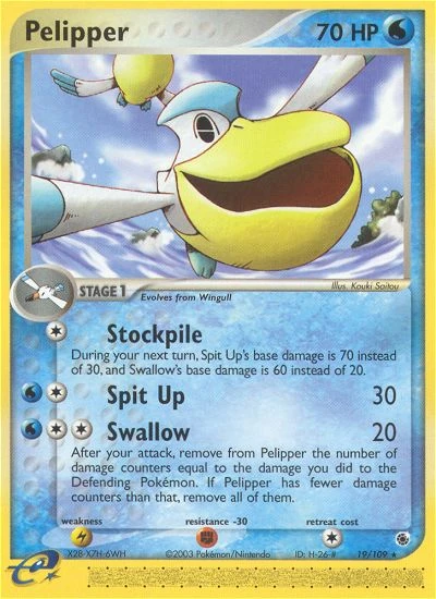 Pelipper 19/109, Ruby & Sapphire Pokémon card