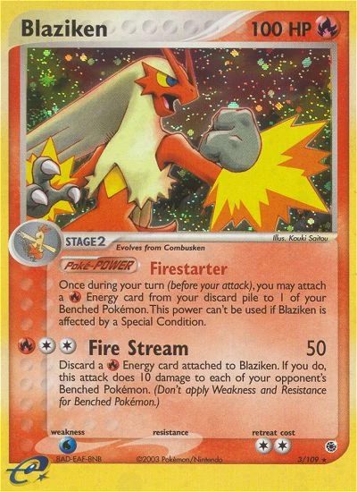 Blaziken 3/109, Ruby & Sapphire Pokémon card