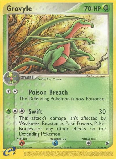 Grovyle 31/109, Ruby & Sapphire Pokémon card