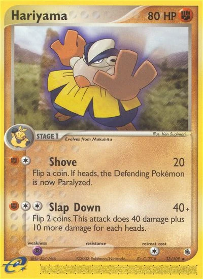 Hariyama 33/109, Ruby & Sapphire Pokémon card