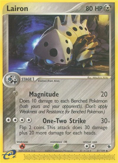 Lairon 37/109, Ruby & Sapphire Pokémon card