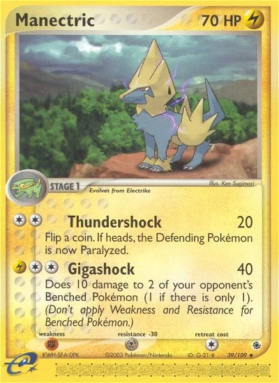 Manectric 39/109, Ruby & Sapphire Pokémon card