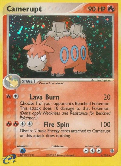 Camerupt 4/109, Ruby & Sapphire Pokémon card