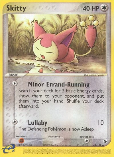 Skitty 44/109, Ruby & Sapphire Pokémon card