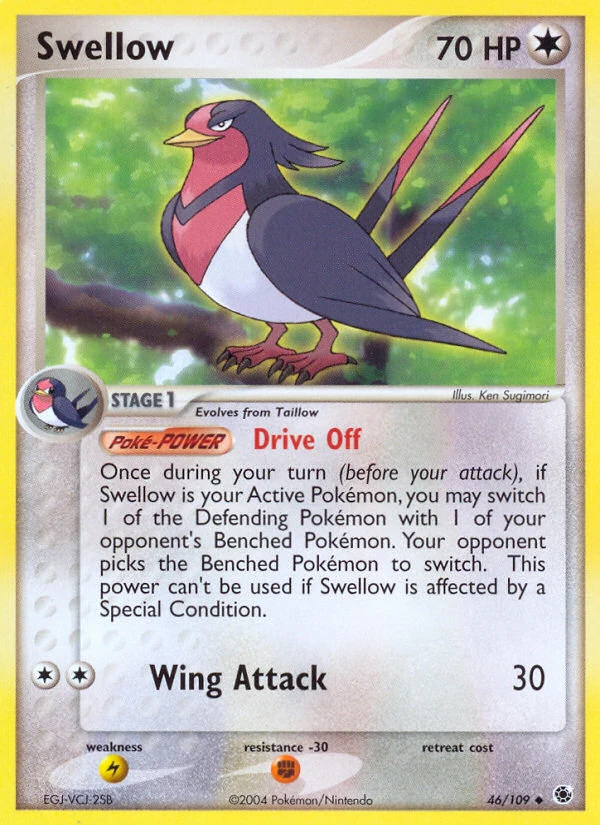Swellow 46/109, Ruby & Sapphire Pokémon card