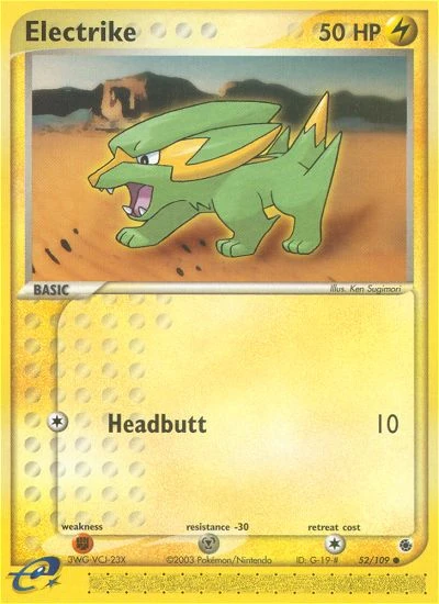 Electrike 52/109, Ruby & Sapphire Pokémon card