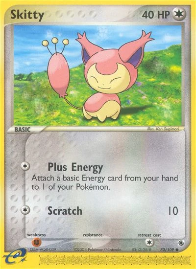Skitty 70/109, Ruby & Sapphire Pokémon card