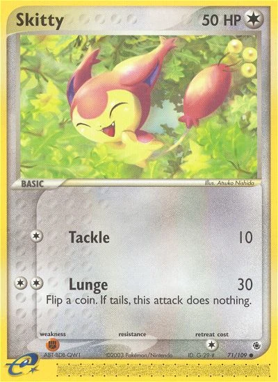 Skitty 71/109, Ruby & Sapphire Pokémon card