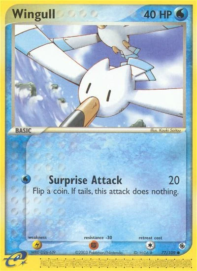 Wingull 77/109, Ruby & Sapphire Pokémon card