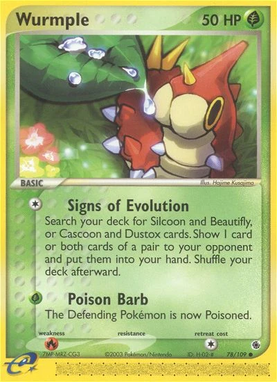 Wurmple 78/109, Ruby & Sapphire Pokémon card